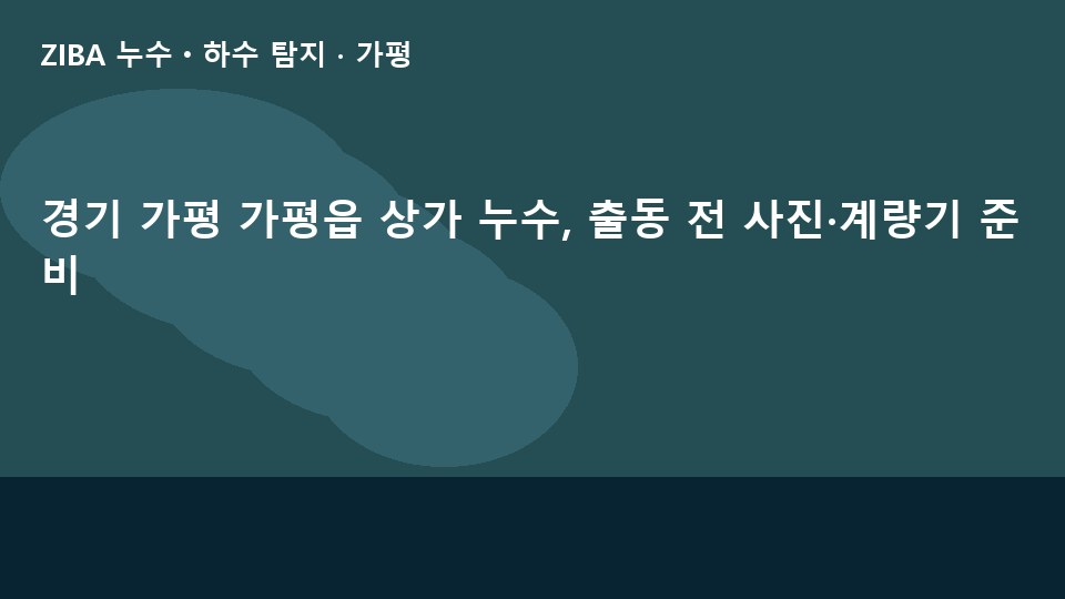 경기 가평 가평읍 상가 누수, 출동 전 사진·계량기 준비