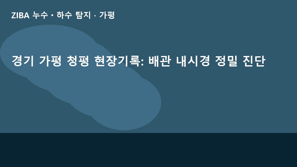 경기 가평 청평 현장기록: 배관 내시경 정밀 진단