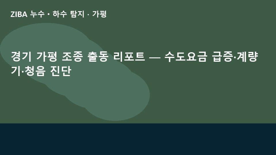 경기 가평 조종 출동 리포트 — 수도요금 급증·계량기·청음 진단